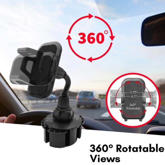 Macally Car Cup Holder Phone Mount Compatible with All iPhone Android Smartphone - Picture 5 of 6